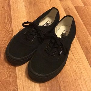 Black Authentic Classic Vans WORN ONCE m8.5 w10
